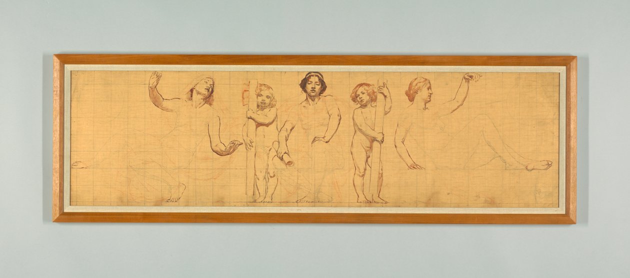 The Common Law, studie for venstre panel av "The Reign of Law," Frise for lagmannsretten, New York av Kenyon Cox