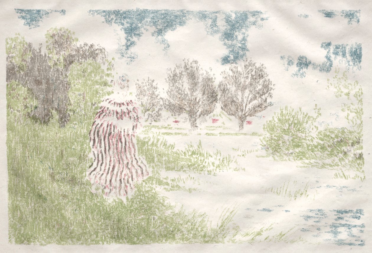 Landscapes: Woman in a Striped Dress Landscape: Woman in a Striped Dress, 1898. av Ker Xavier Roussel