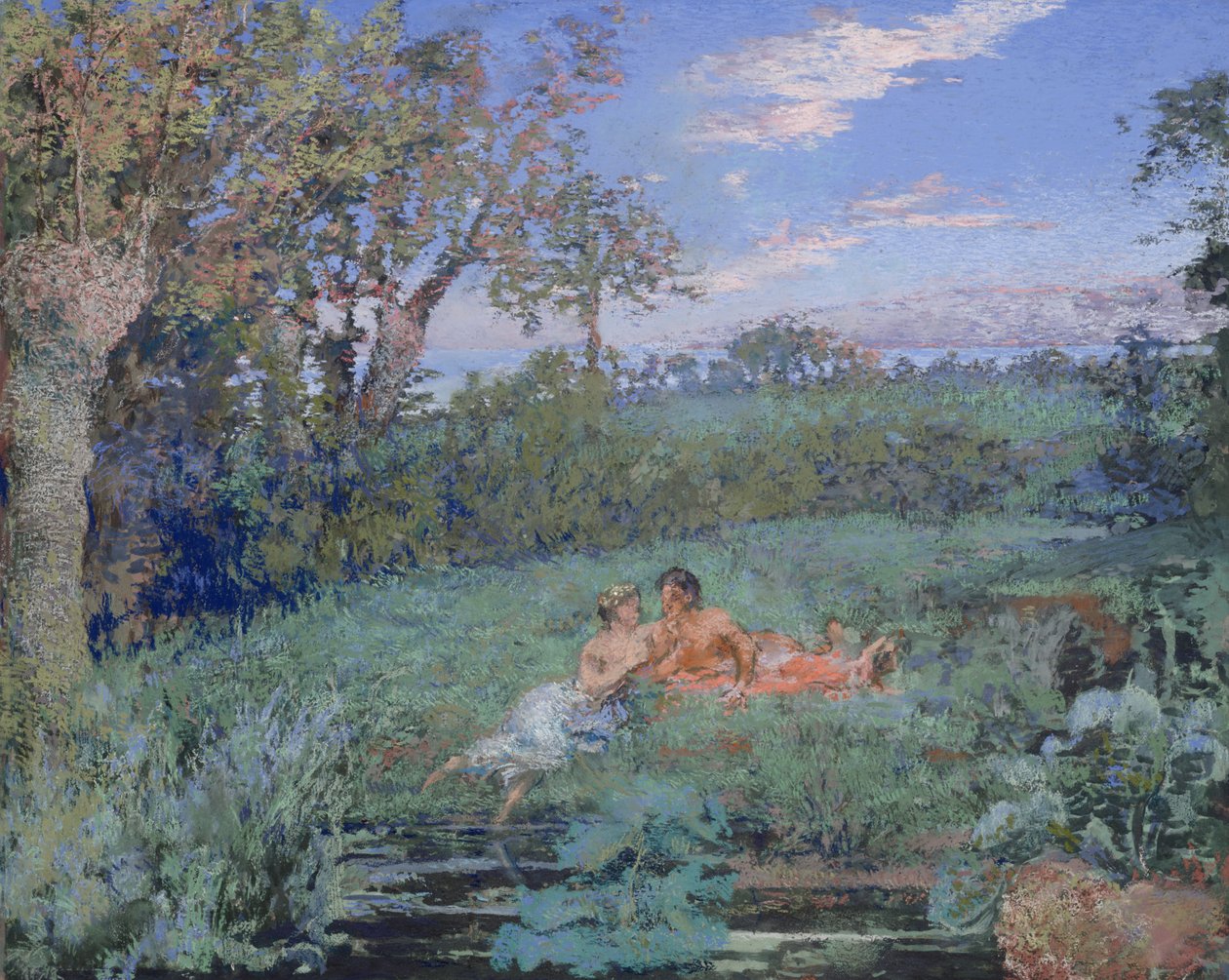The Lovers on the River Bank, ca. 1910-20 (pastell og akvarell på papp) av Ker Xavier Roussel