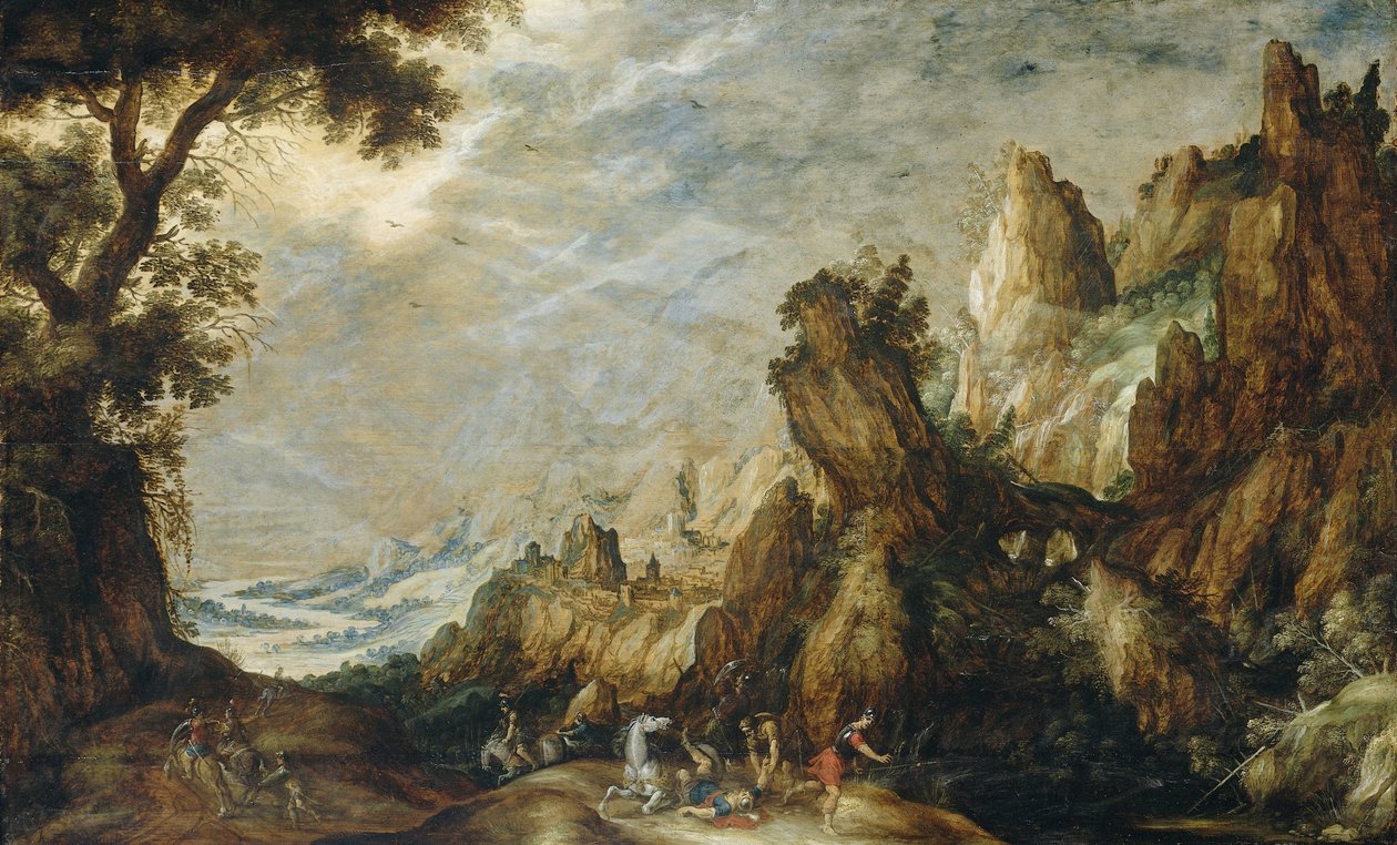 Landskap med omvendelse av Saint Paul av Kerstiaen de Keuninck