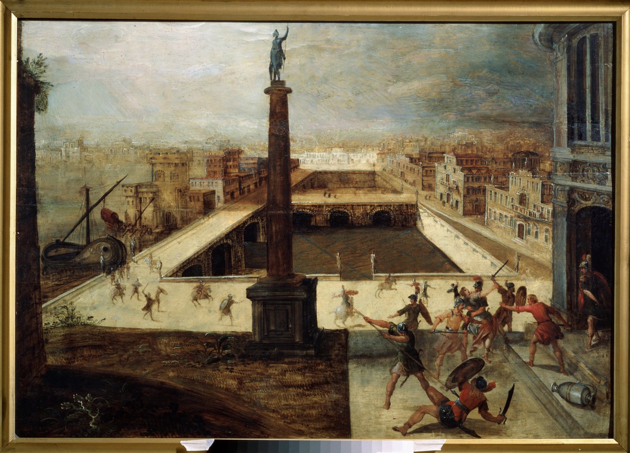 ""L'enleve d'Hélène de Troie par Paris"" (Paris bortfører Helen) Episode fra Homers Iliaden som utløser den trojanske krigen. Maleri av Kerstiaen de Keuninck (ca. 1560-1633) Regionalt kunstmuseum, Poltava, Ukraina av Kerstiaen de Keuninck