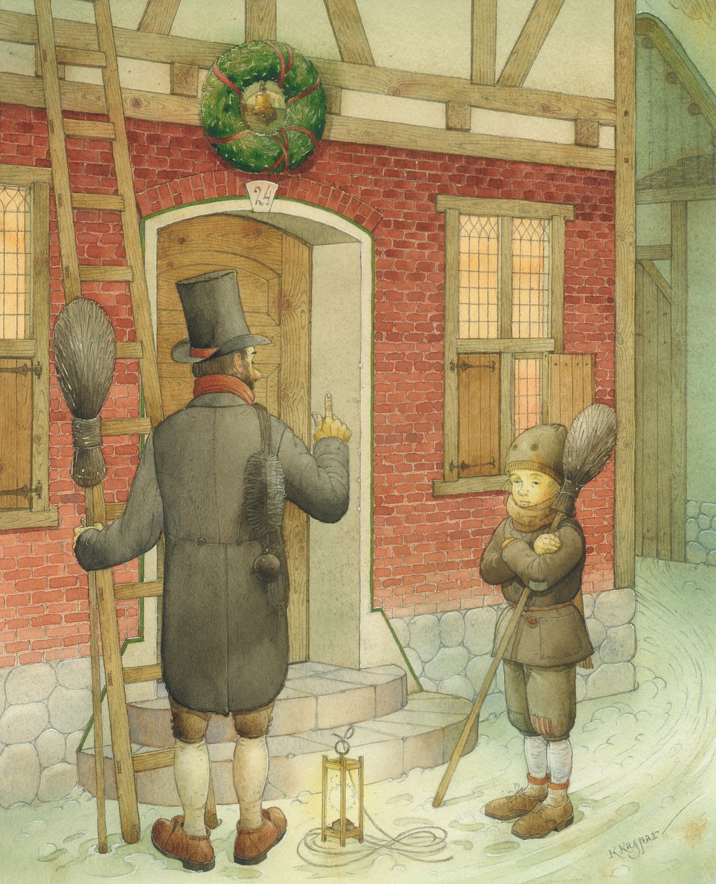 Skorsteinsfeier jul 01, 2001 (wc på papir) av Kestutis Kasparavicius