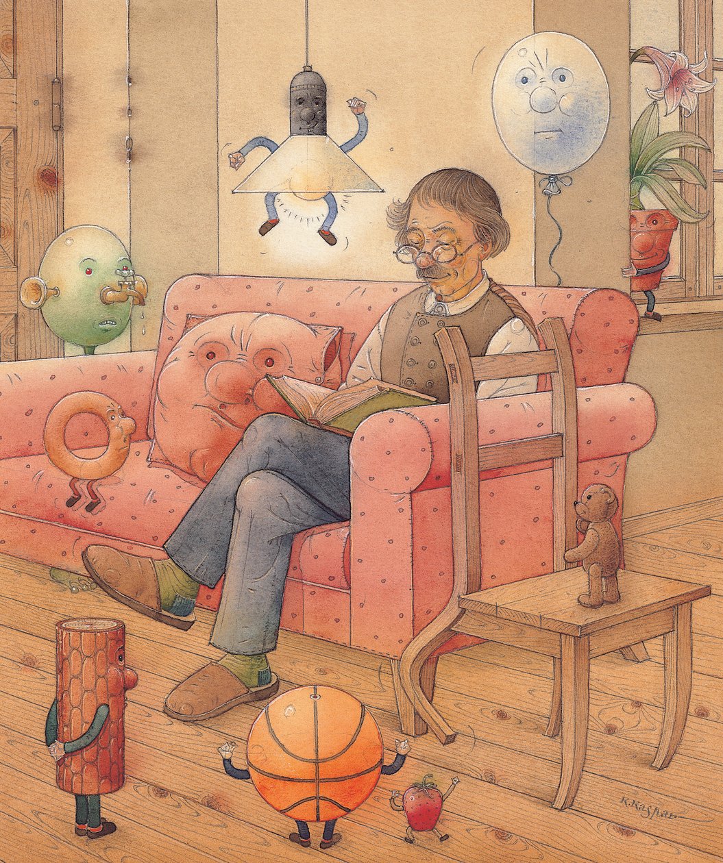 Crowd, 2005 (wc på papir) av Kestutis Kasparavicius