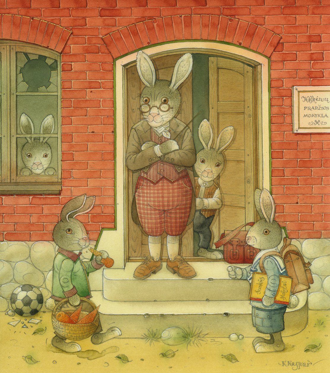 Hare School, 2006 (wc på papir) av Kestutis Kasparavicius