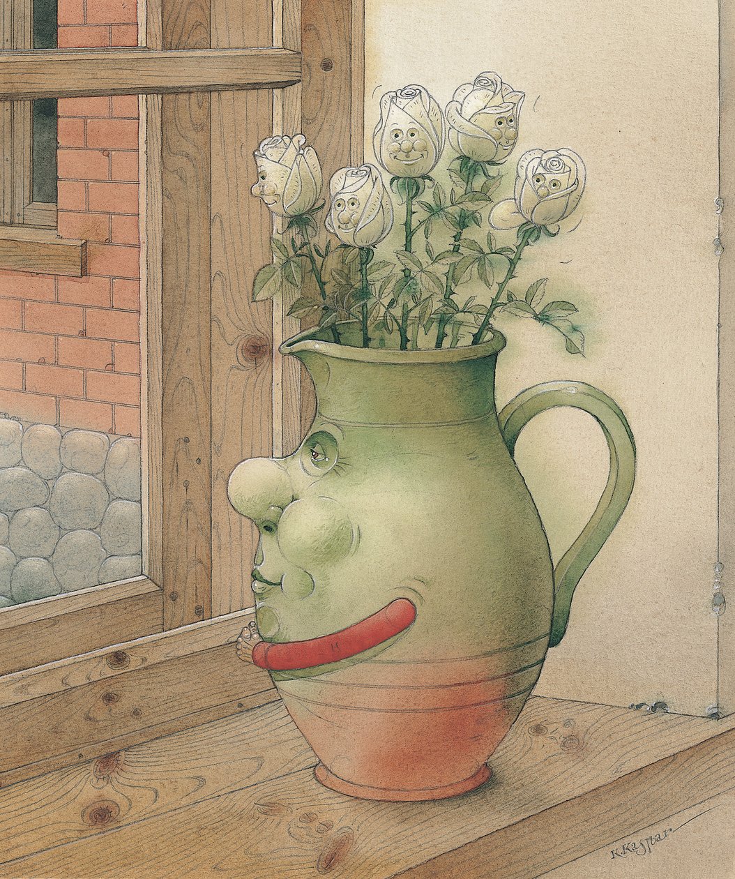 Jug, 2003 (wc på papir) av Kestutis Kasparavicius