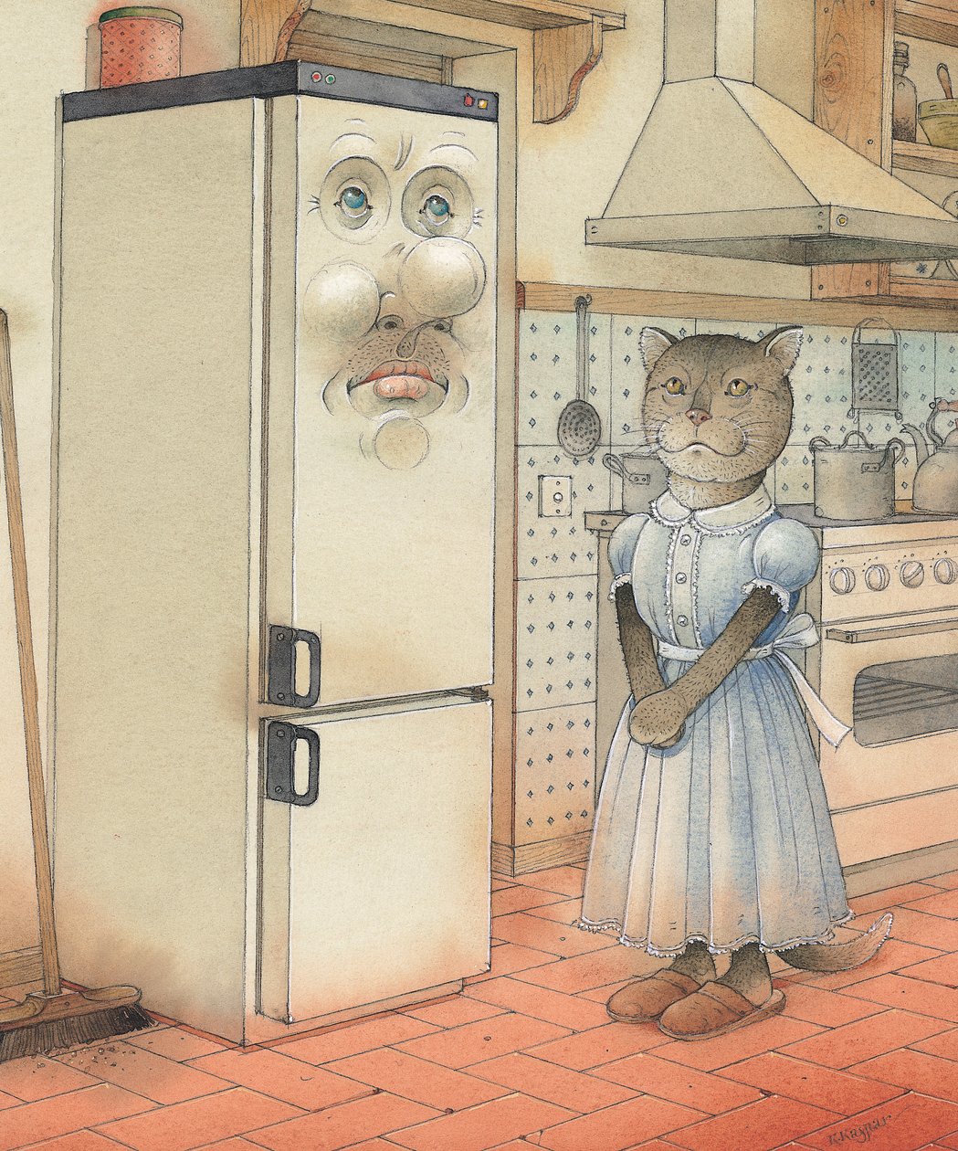 Love Story, 2003 (wc på papir) av Kestutis Kasparavicius