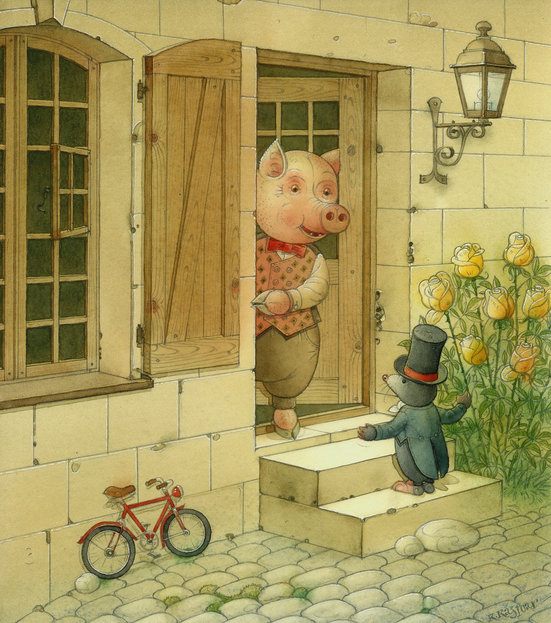 Pig Singer, 2006 (wc på papir) av Kestutis Kasparavicius