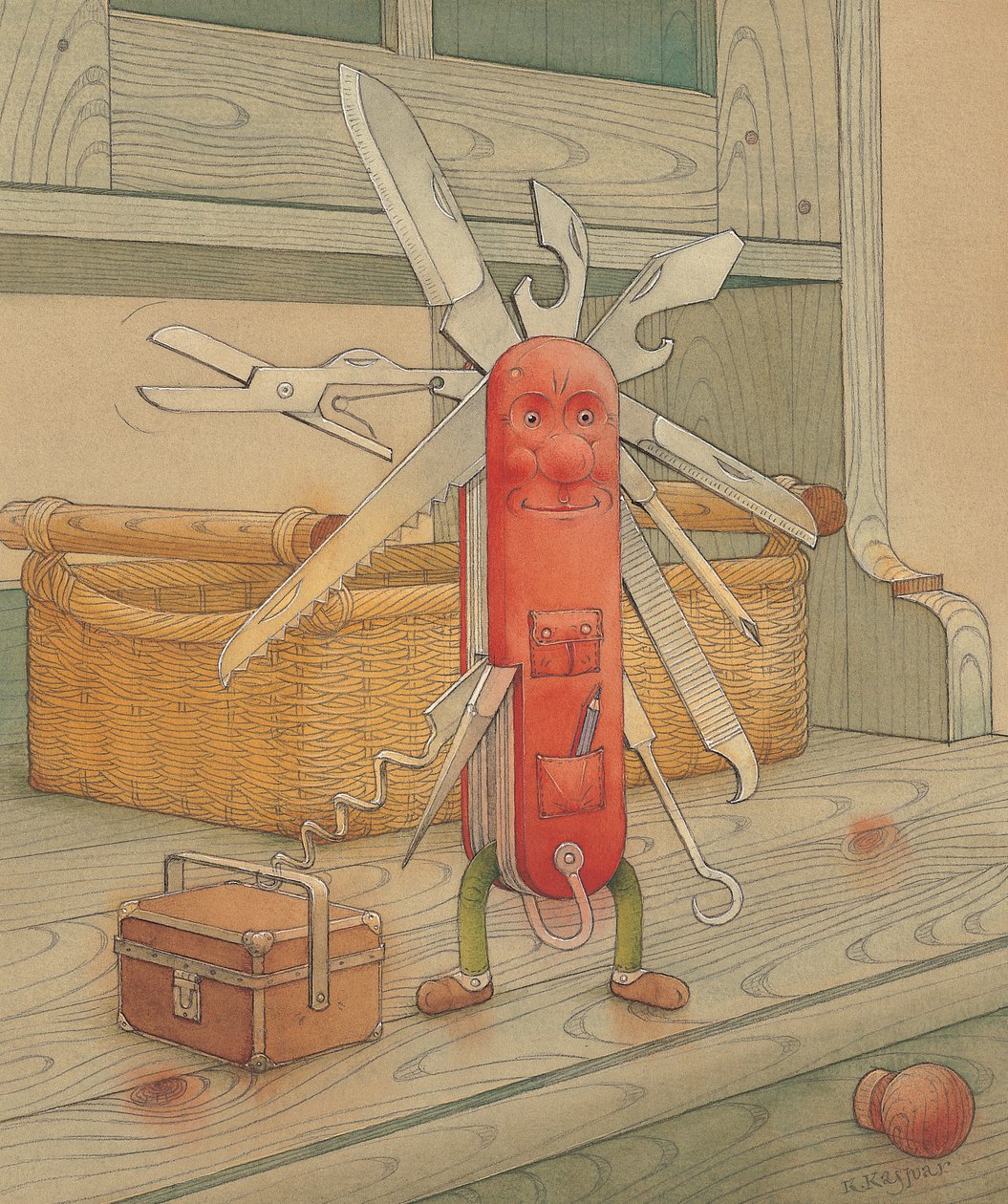 Lommekniv, 2005 (wc på papir) av Kestutis Kasparavicius