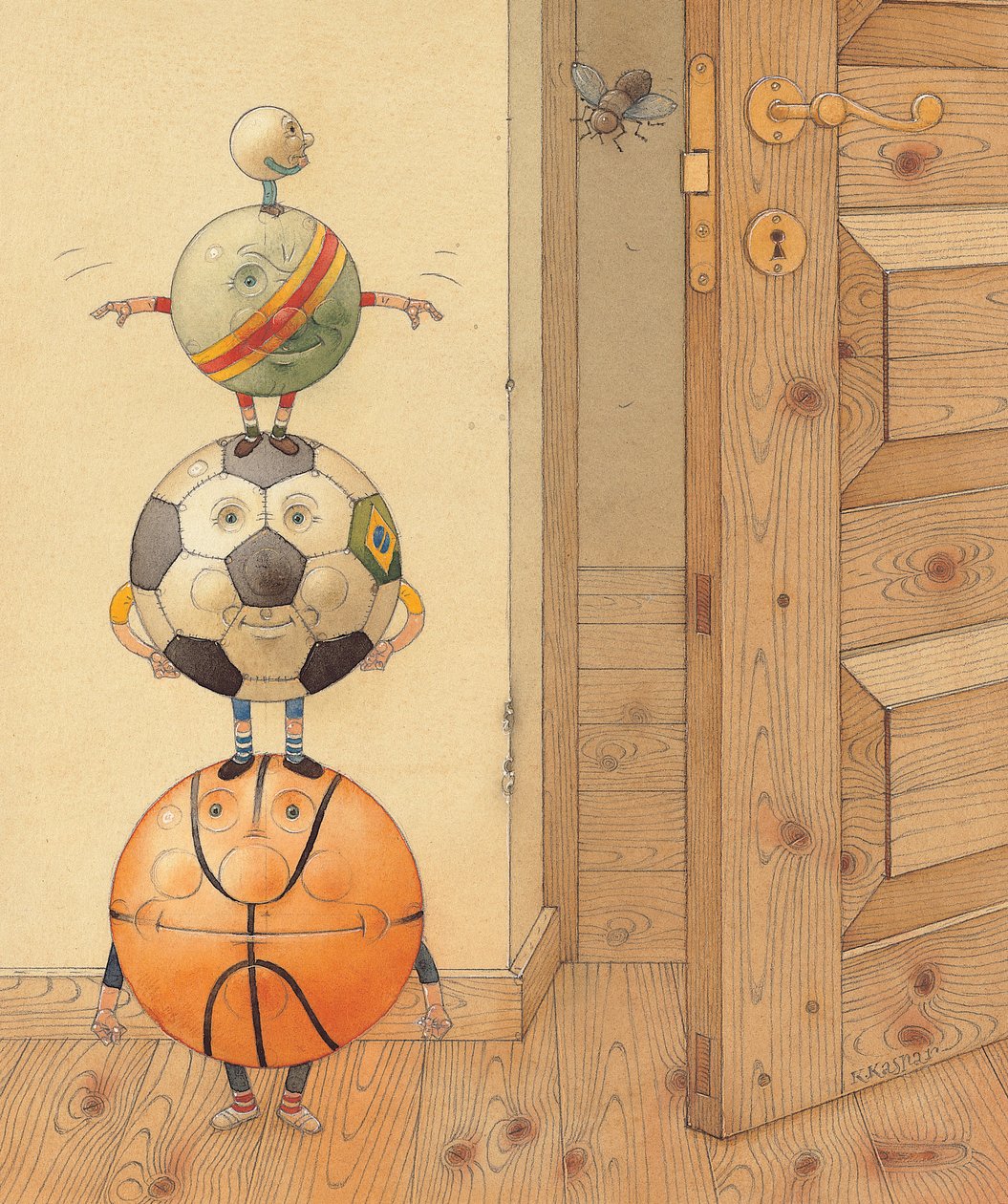 Scary Story, 2005 (wc på papir) av Kestutis Kasparavicius