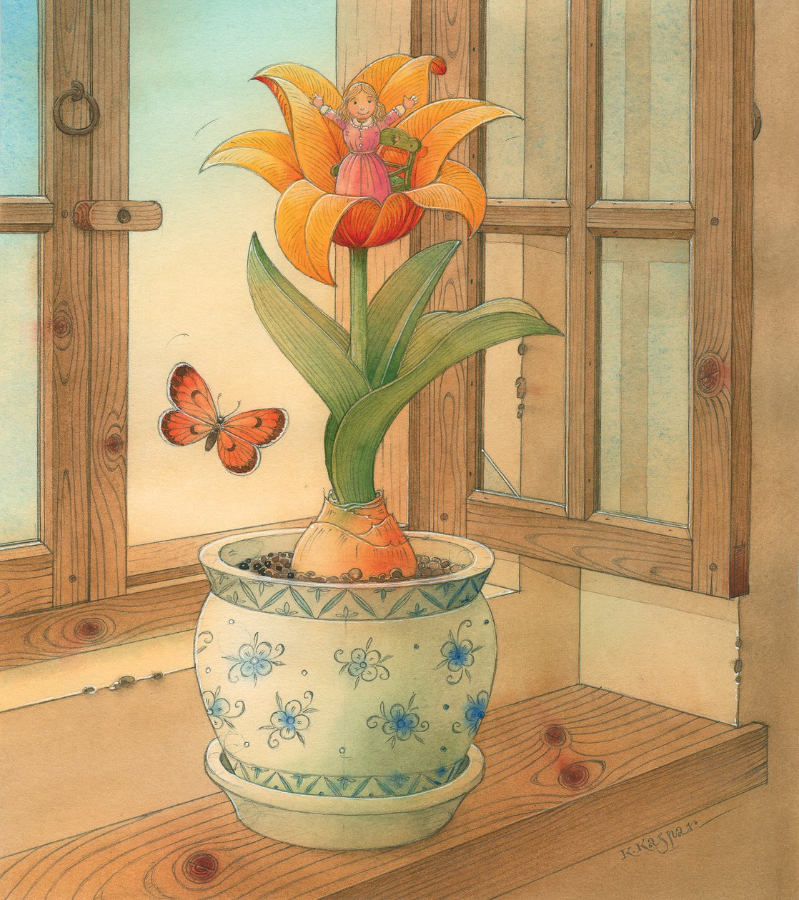Tommelise 06, 2005 (wc på papir) av Kestutis Kasparavicius
