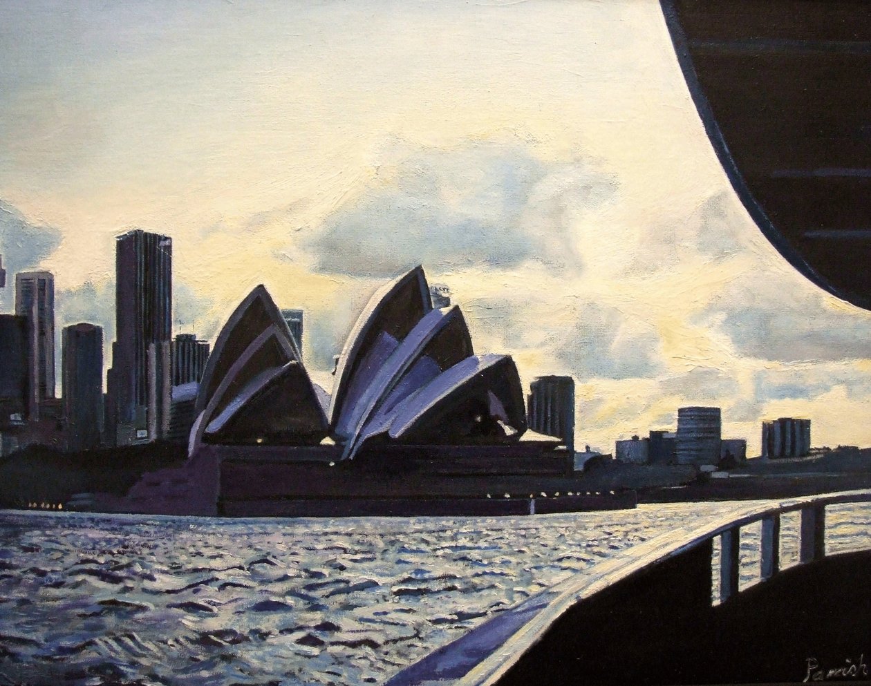 Utsikt fra fergen, 2008 av Kevin Guild of Railway Artist Parrish