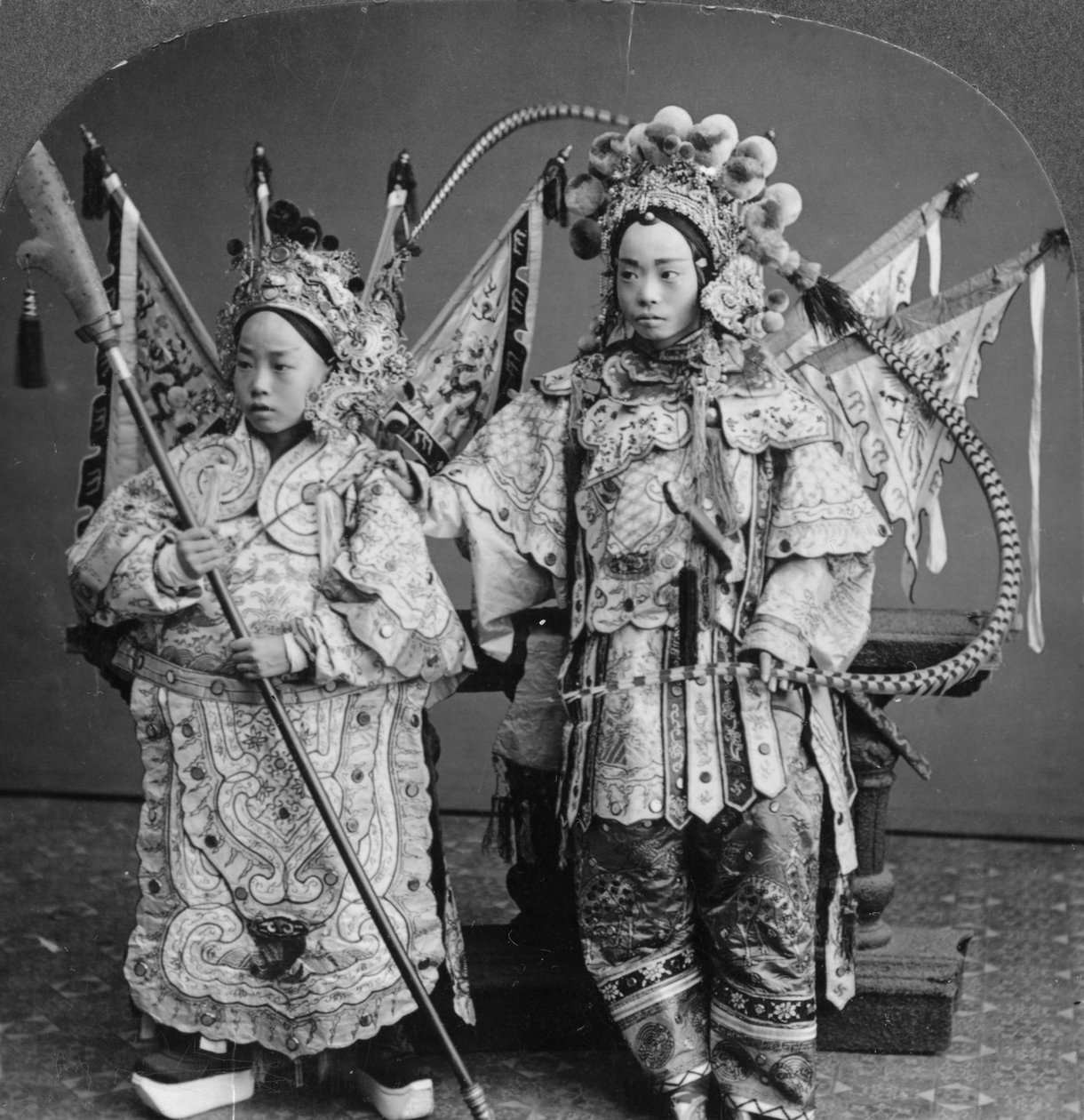 Kinesisk brud og brudgom, Kanton, Kina, slutten av 1800- eller begynnelsen av 1900-tallet av Keystone View Company