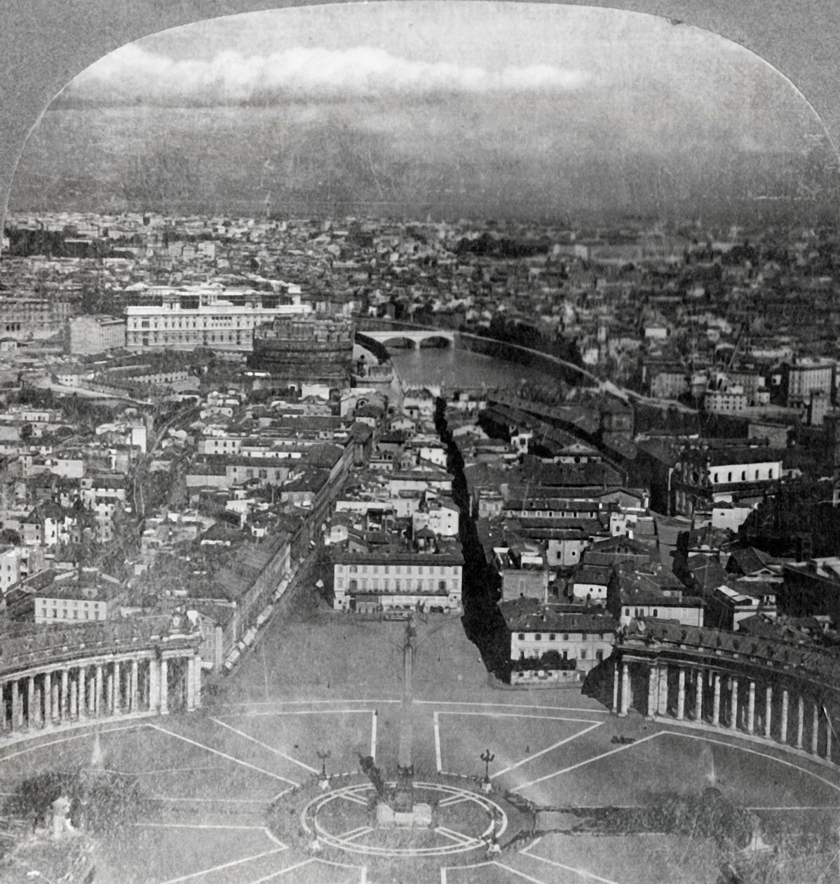 Roma, den evige stad, fra balkongen til St. Peters Italia, 1904. av Keystone View Company