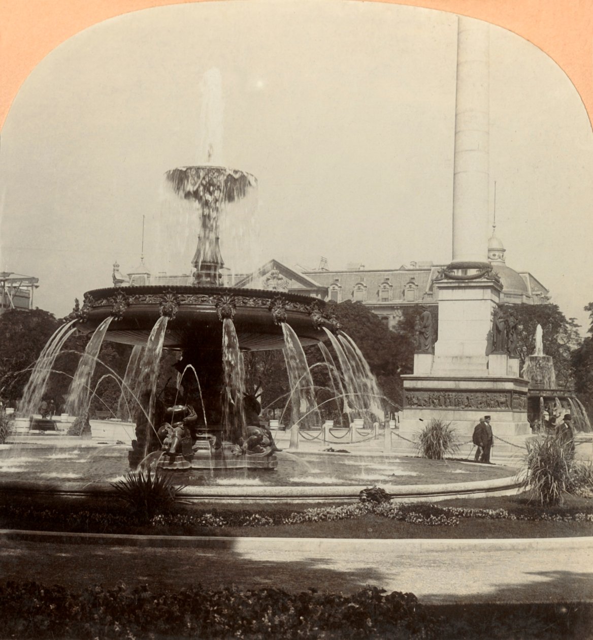 Royal Square, Fountain, Stuttgart, Tyskland, 1896. av Keystone View Company