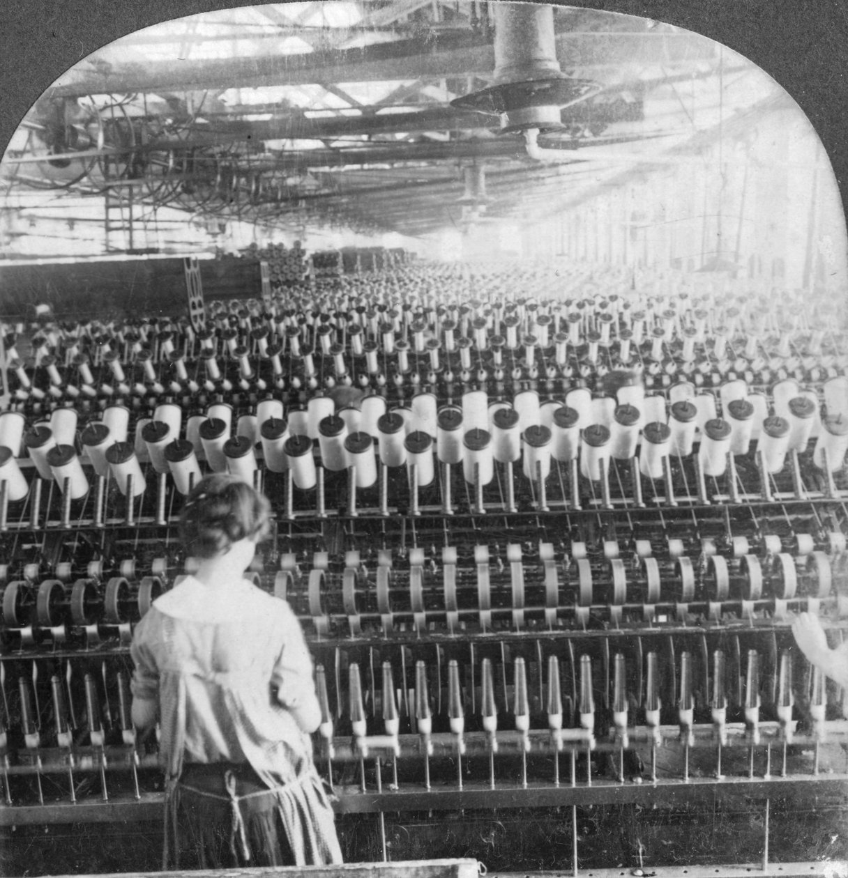 Spinning room, Philadelphia, Pennsylvania, USA, slutten av 1800- eller begynnelsen av 1900-tallet av Keystone View Company