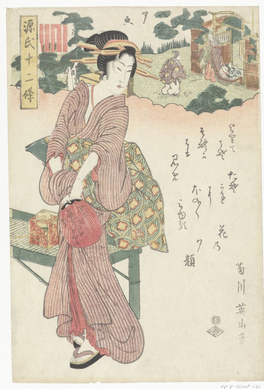 Yugao Tolv kapitler av Genji-historien (serietittel) Genji junijo (serietittel på objekt) av Kikugawa Eizan