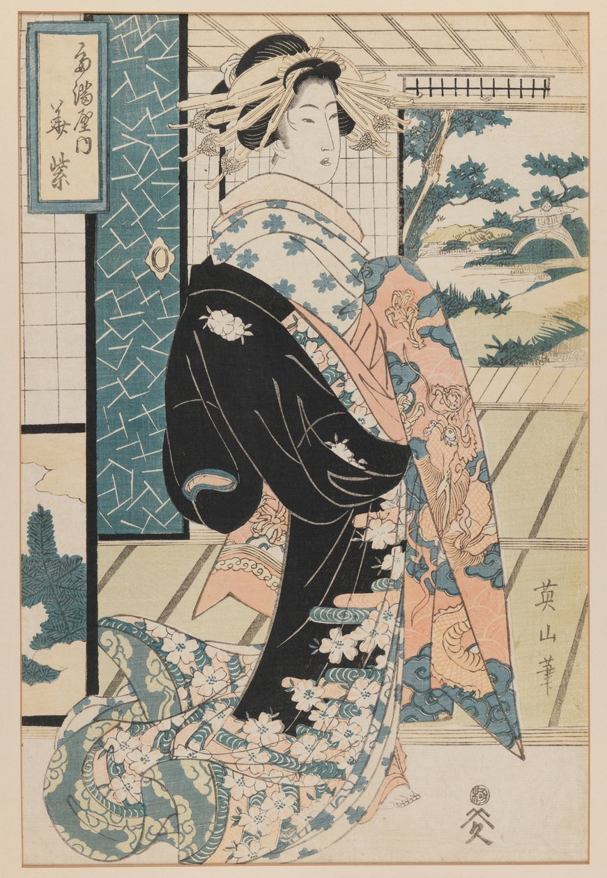 Bijin (treblokktrykk) av Kikukawa Eizan
