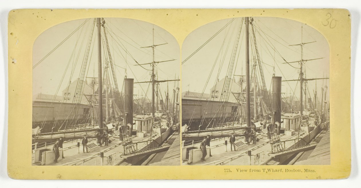 Utsikt fra T Wharf, Boston, Mass, 185575. Skapere: Kilburn Brothers, BW Kilburn. av Kilburn Brothers, BW Kilburn