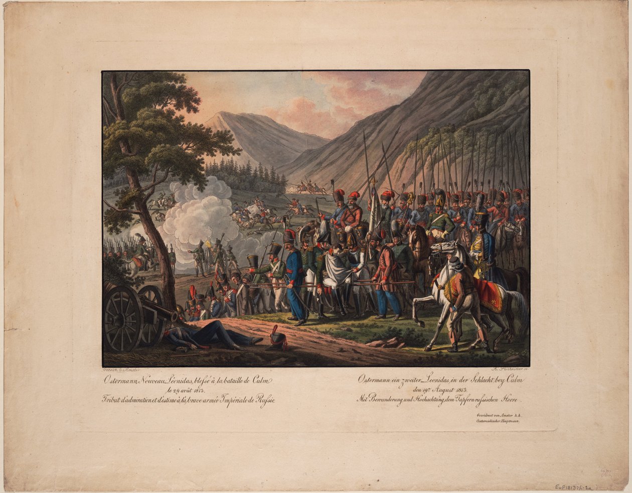 General grev Alexander Ostermann-Tolstoy i slaget ved Kulm 29. august 1813, 1813 av Kilian Ponheimer the Elder