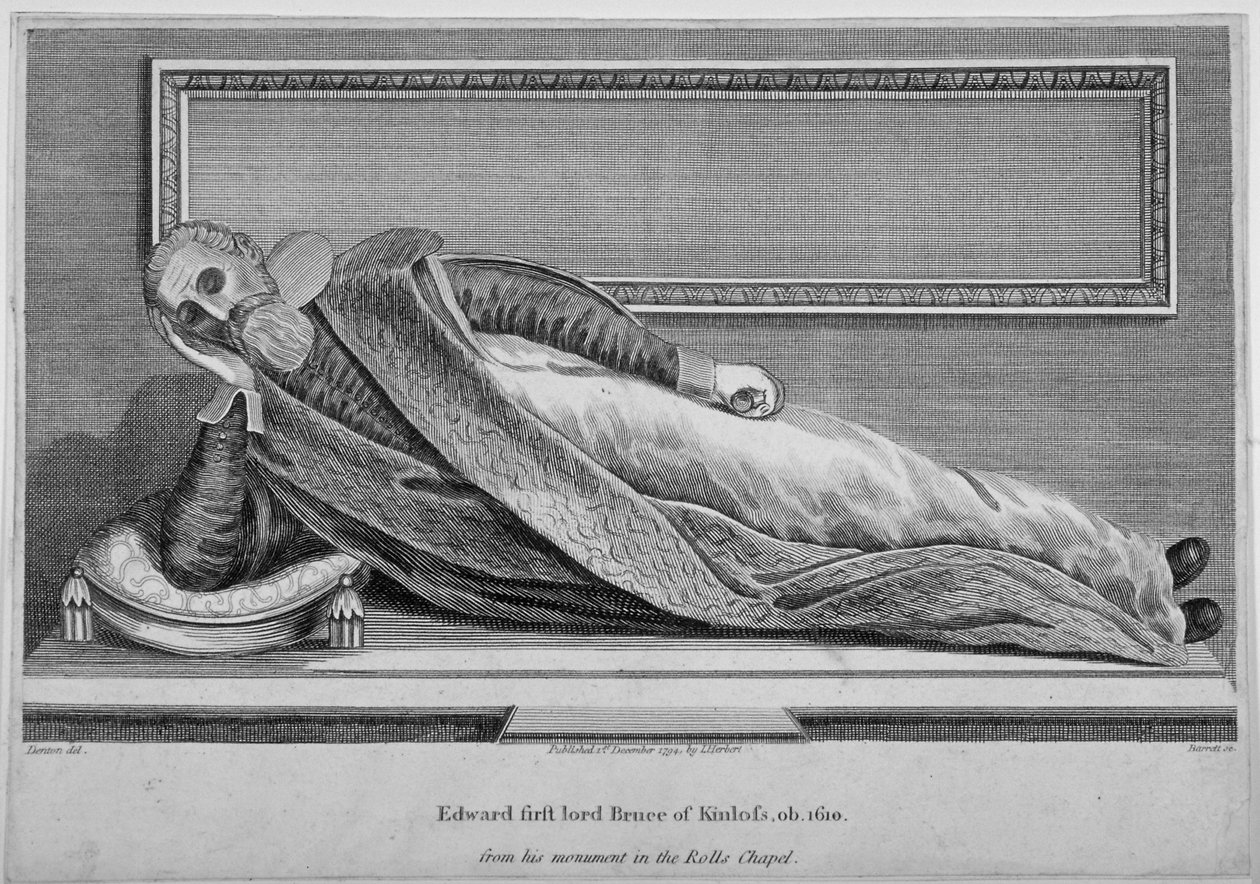 Monument til Sir Edward Bruce i Rolls Chapel, Chancery Lane, City of London, 1794 av King