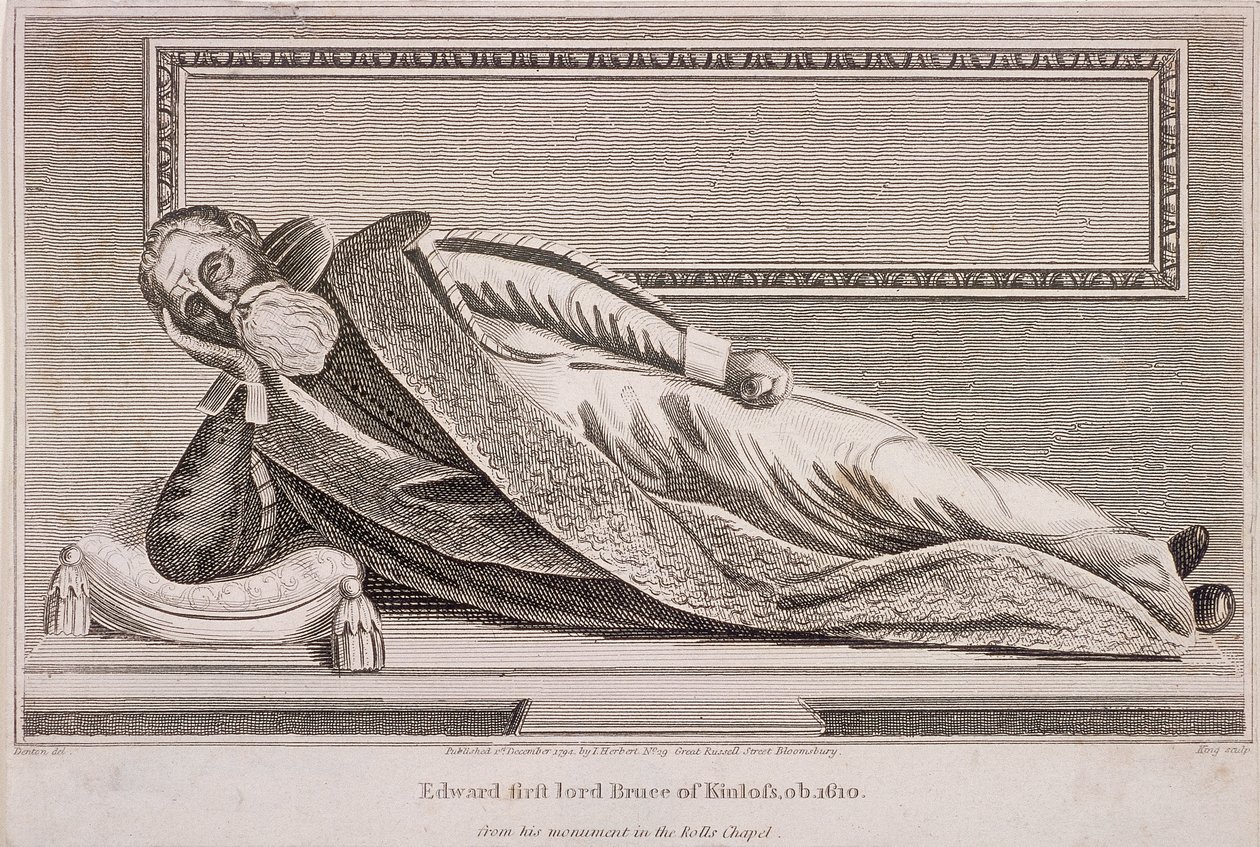Monument til Sir Edward Bruce i Rolls Chapel, Chancery Lane, London, 1794 av King