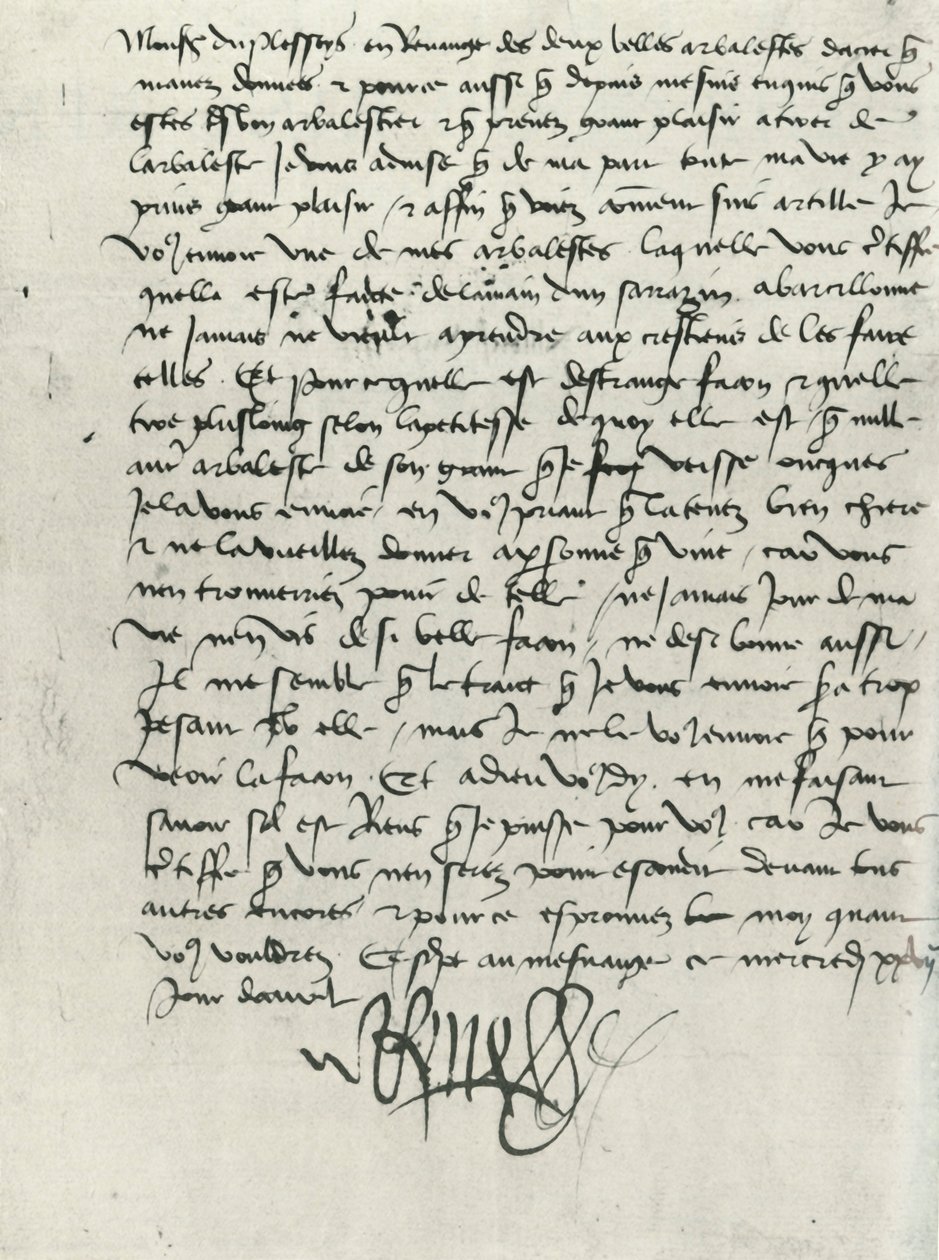 Brev fra kong René av Anjou, 1400-tallet, 1934. av King of Naples Rene of Anjou