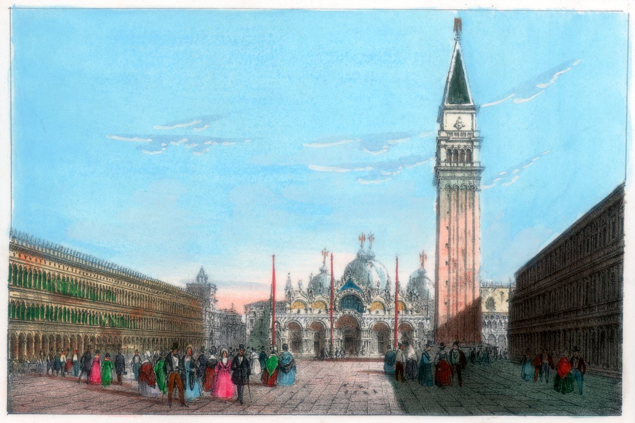 Markusplassen, Venezia, Italia, 1800-tallet. av Kirchmayr