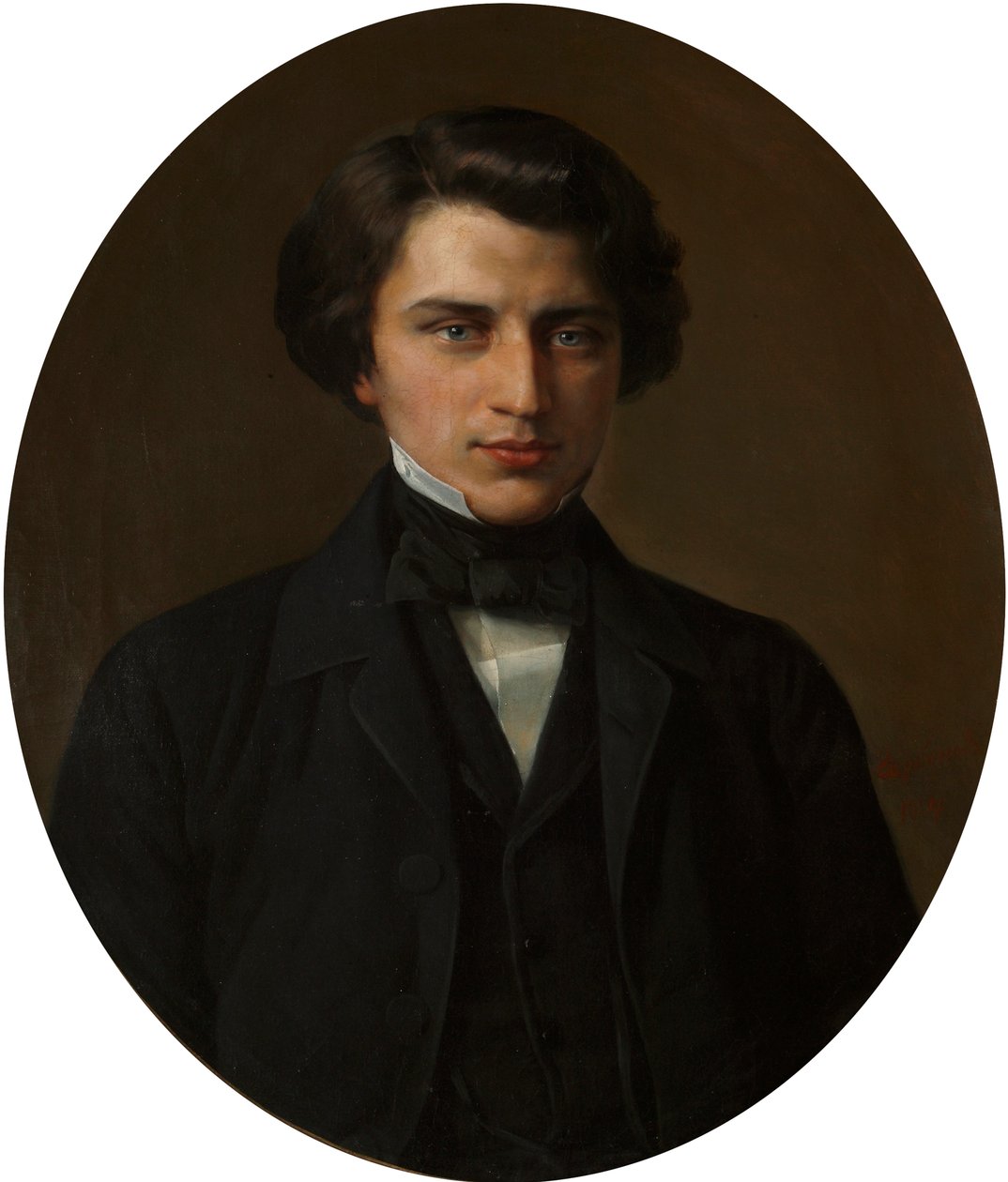 Portrett av poeten Vladimir Zhemchuzhnikov, 1830-1884, 1854. av Kirill Antonovich Gorbunov