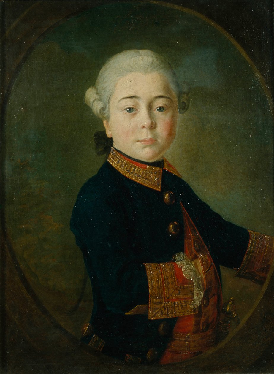 Portrett av grev Nikolai Dmitrievich Matyushkin med barn, 1763 av Kirill Ivanovich Golovachevsky