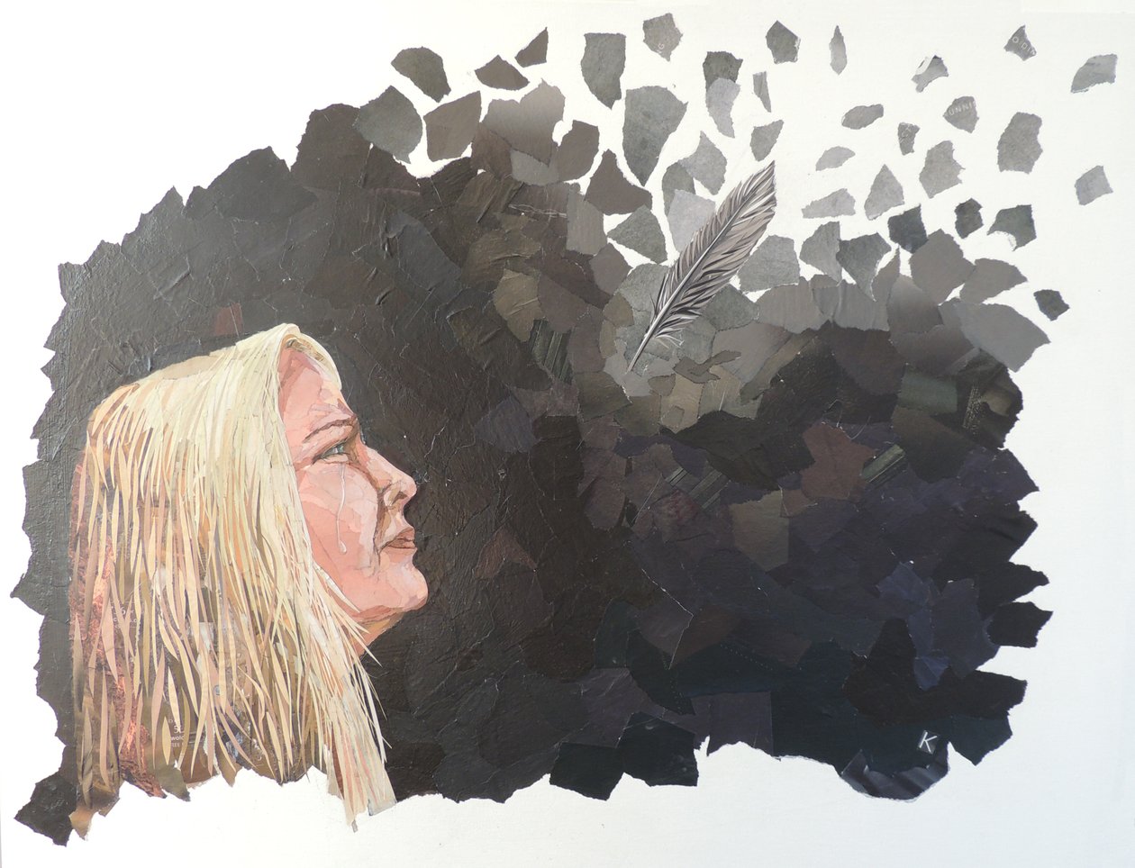 Grief, 2018 (magasinkollasje) av Kirstie Adamson