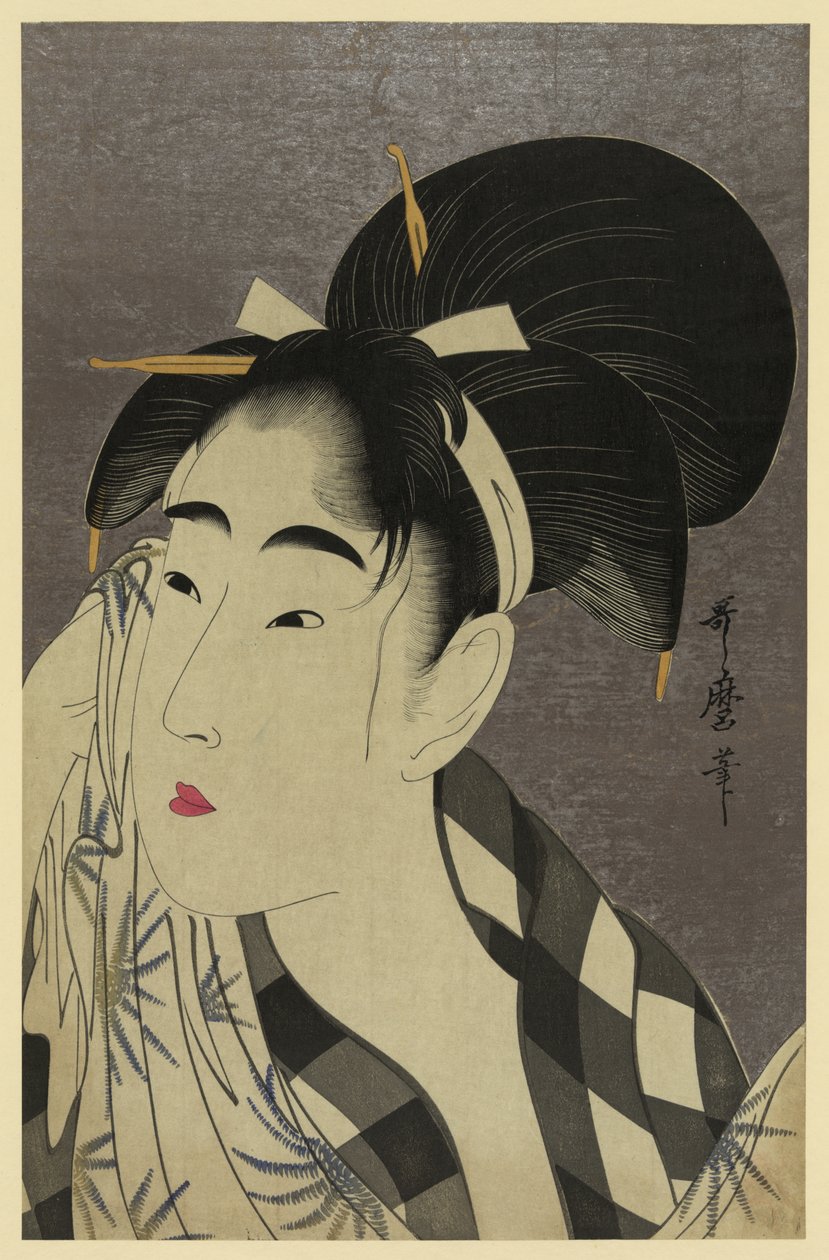 Svetteklær kvinne av Kitagawa Utamaro