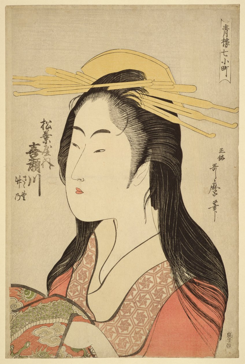 Portrett av Kisegawa av Matsubaya, ca. 1796, (treblokktrykk) av Kitagawa Utamaro