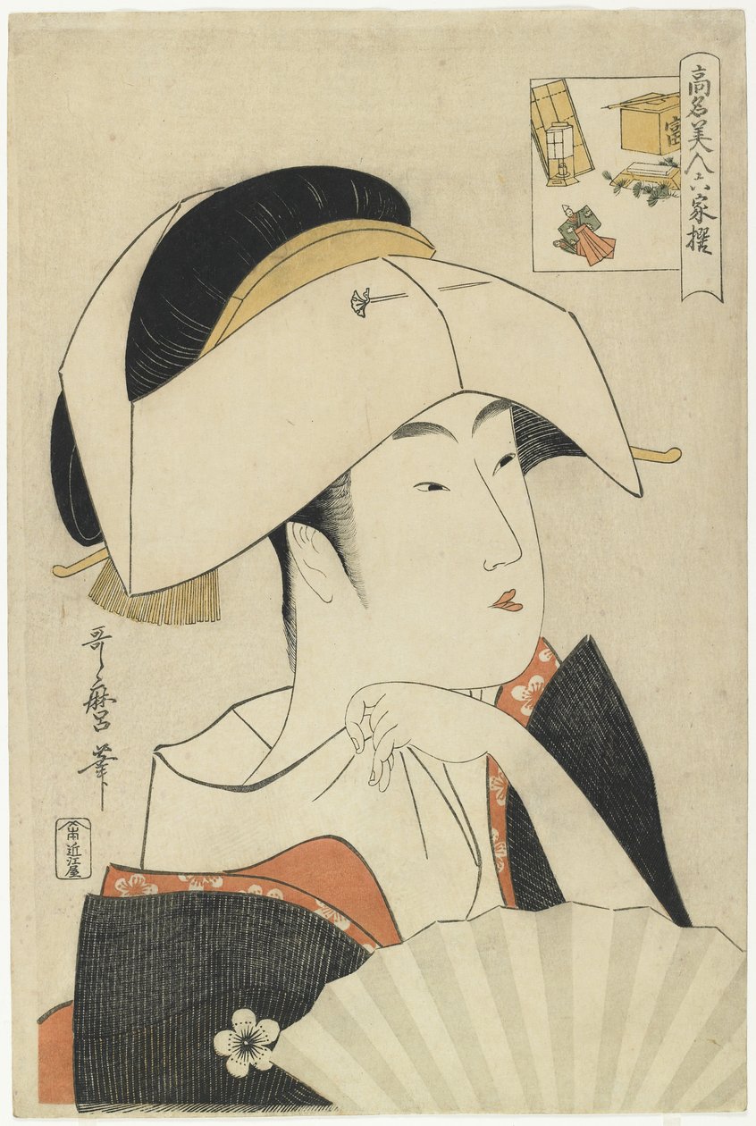 Po RT kommer t av f og identitet Toyohina, 1795-1796 av Kitagawa Utamaro