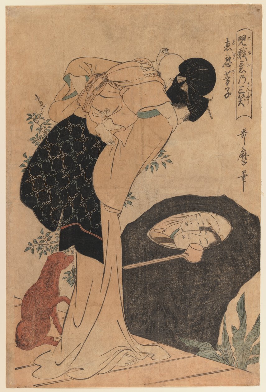 Kvinne og barn, 1800 (treblokktrykk) av Kitagawa Utamaro