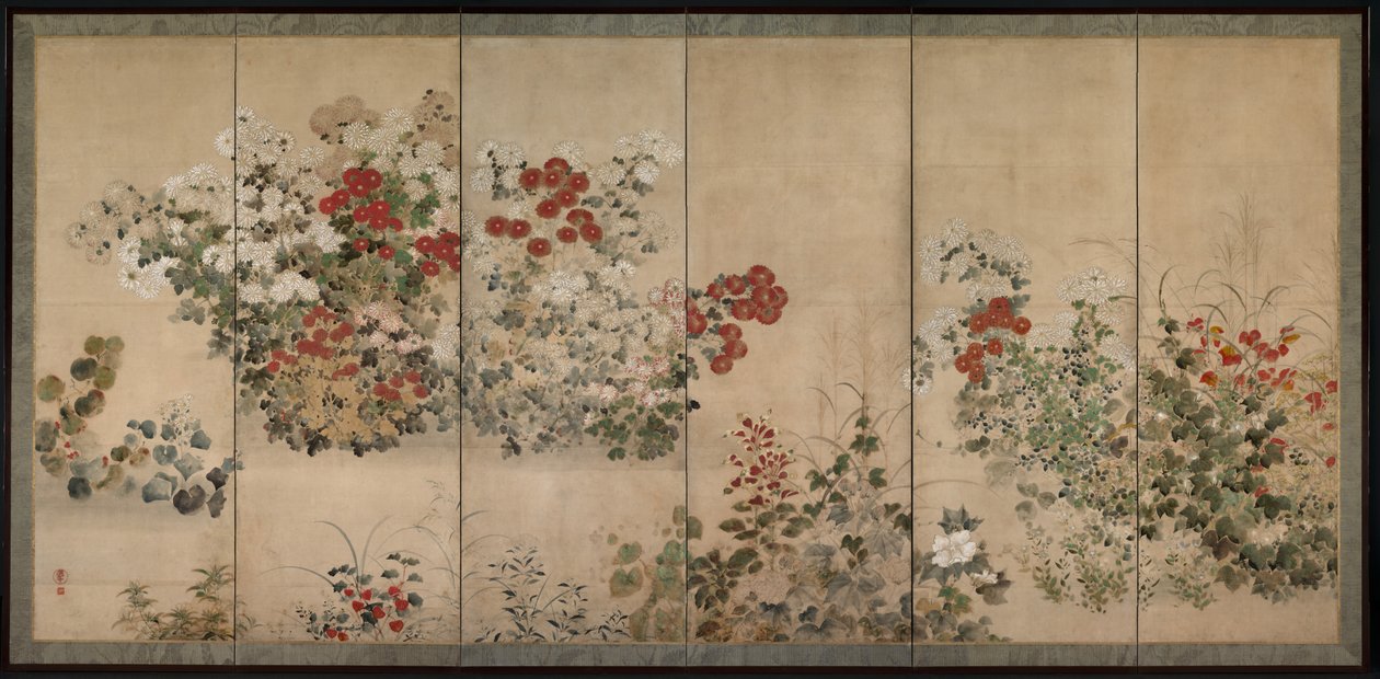 Flowers of the Four Seasons, midten av 1600-tallet. av Kitagawa Sosetsu