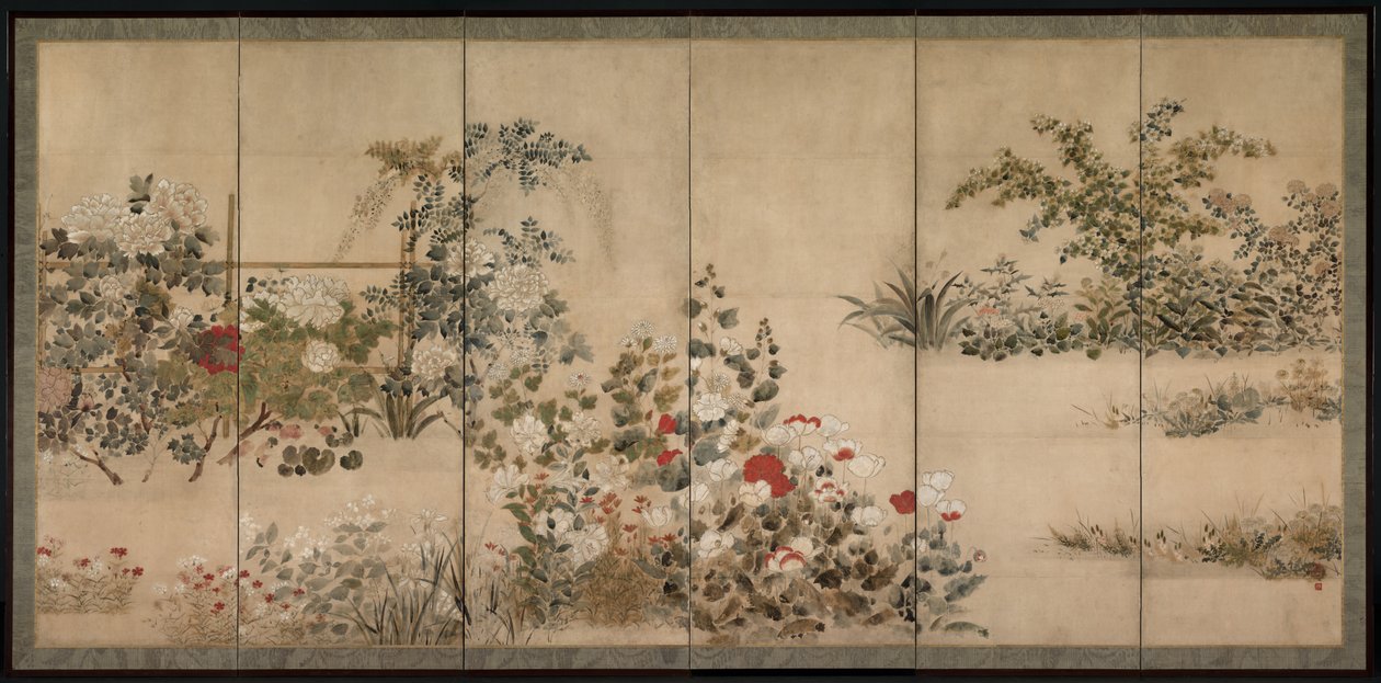 Flowers of the Four Seasons, midten av 1600-tallet. av Kitagawa Sosetsu