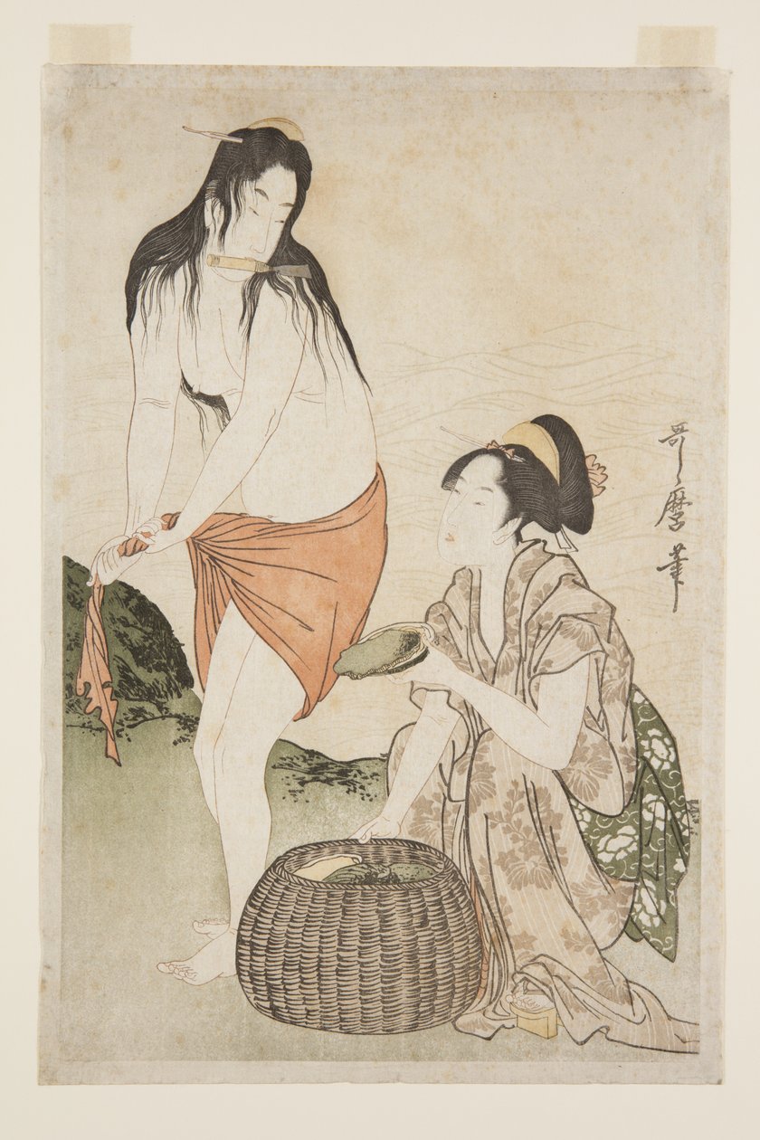 Abalone Divers (treblokktrykk i farger) av Kitagawa Utamaro