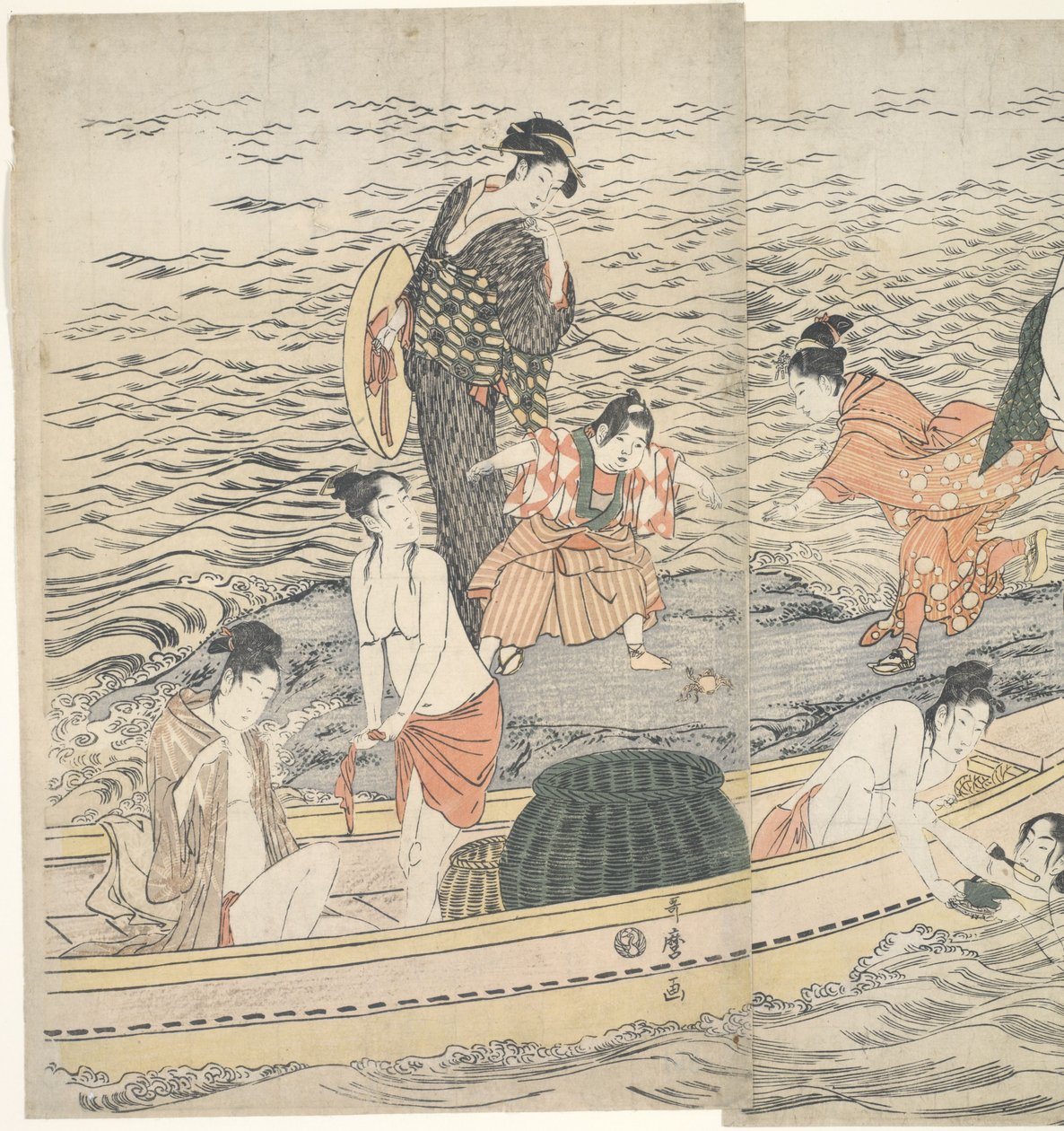 Awabi-skalldykkere ved Enoshima av Kitagawa Utamaro