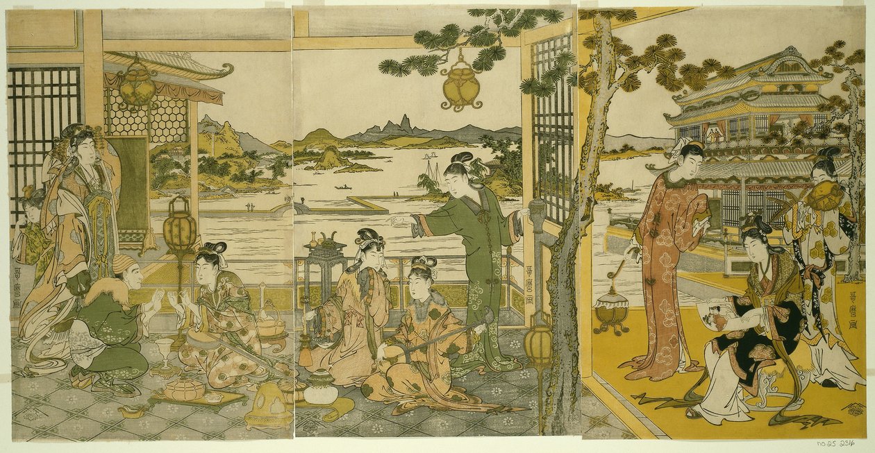 Kinesiske skjønnheter på en bankett av Kitagawa Utamaro