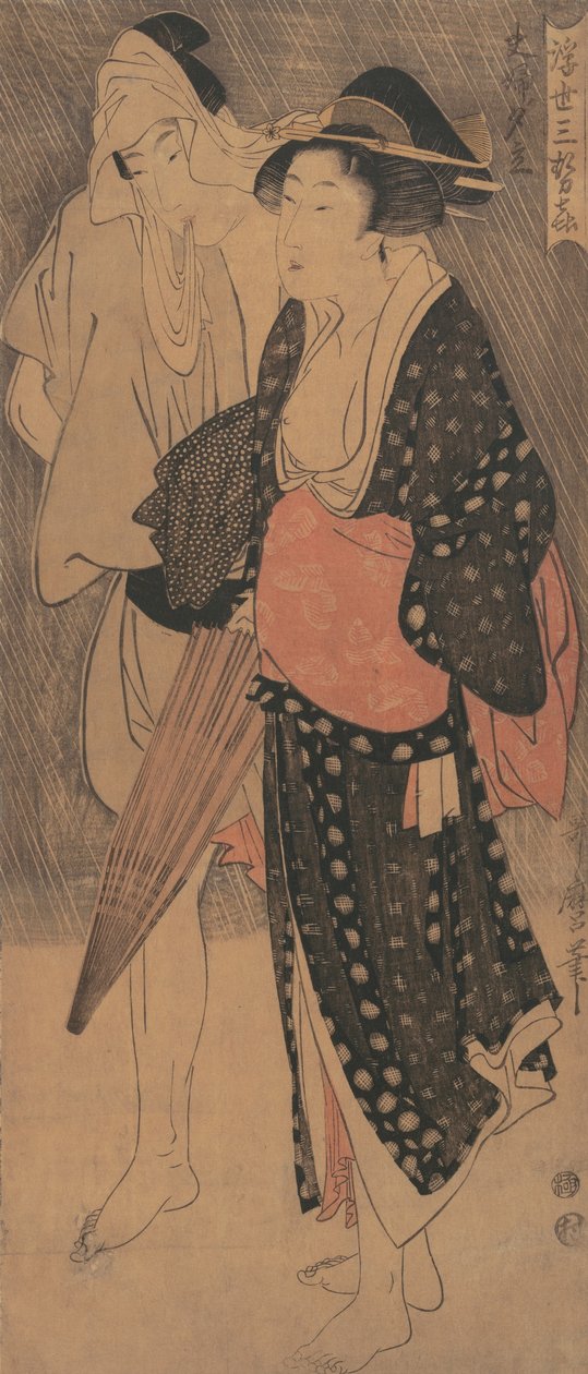 Par i kveldsdusj..., ca. 1800. av Kitagawa Utamaro