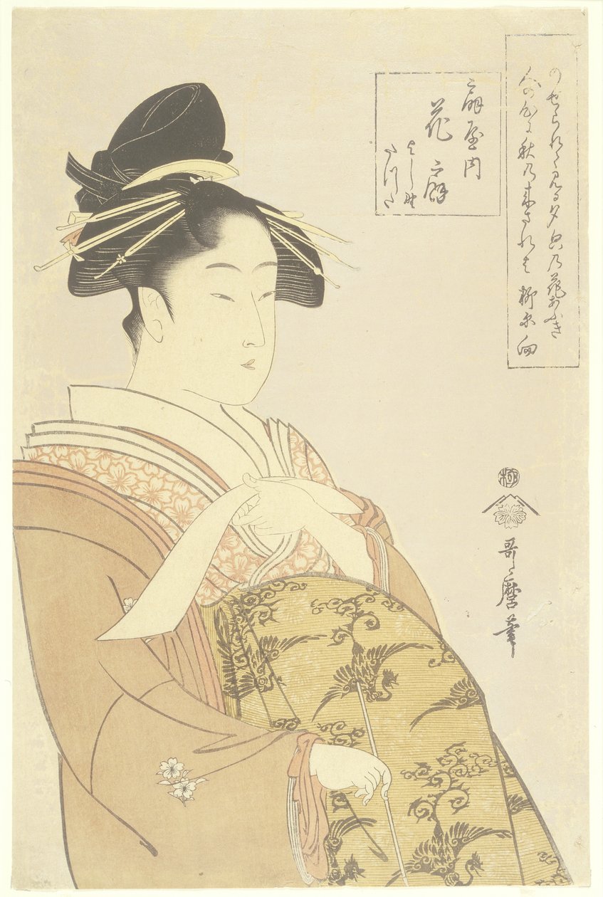 Kurtisane Hanao_gi fra O_giya-huset, 1793-1794 av Kitagawa Utamaro
