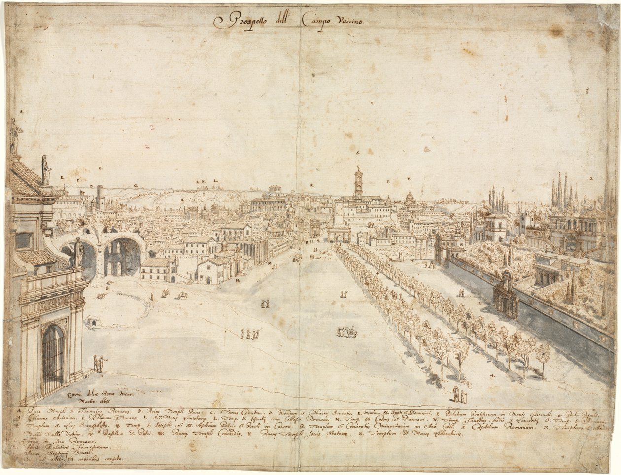 Atten utsikt over Roma: Campo Vaccino (The Roman Forum) av Kitagawa Utamaro