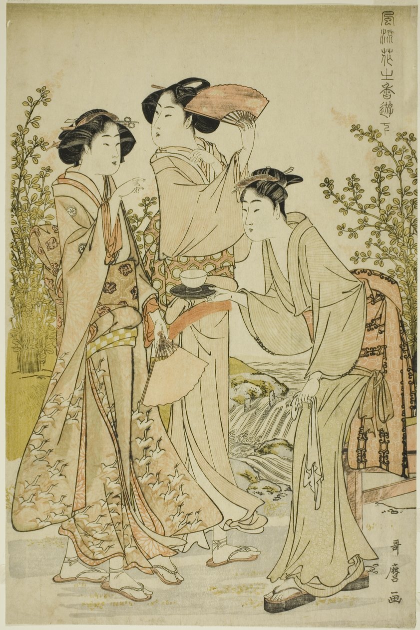 Elegant Pleasures: The Scent of Flowers, venstre (Furyu hana no ka asobi, ge) av Kitagawa Utamaro