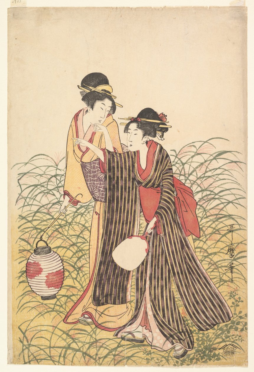Rømte elskende i Musashino av Kitagawa Utamaro