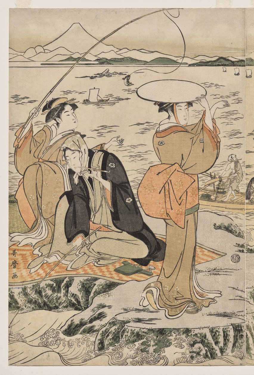 Fiske på skjærebrettet ved Enoshima av Kitagawa Utamaro