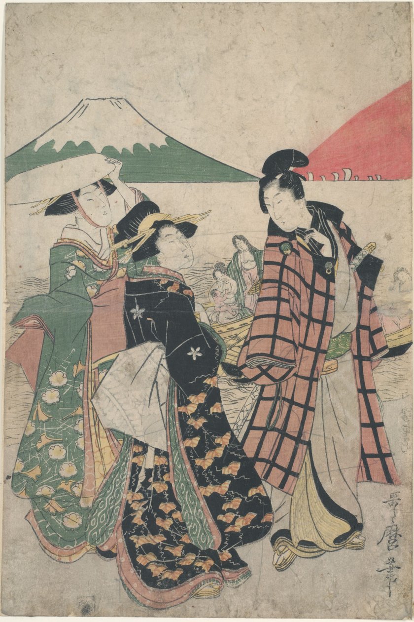 Futamigaura-stranden ved nyttårssoloppgangen av Kitagawa Utamaro