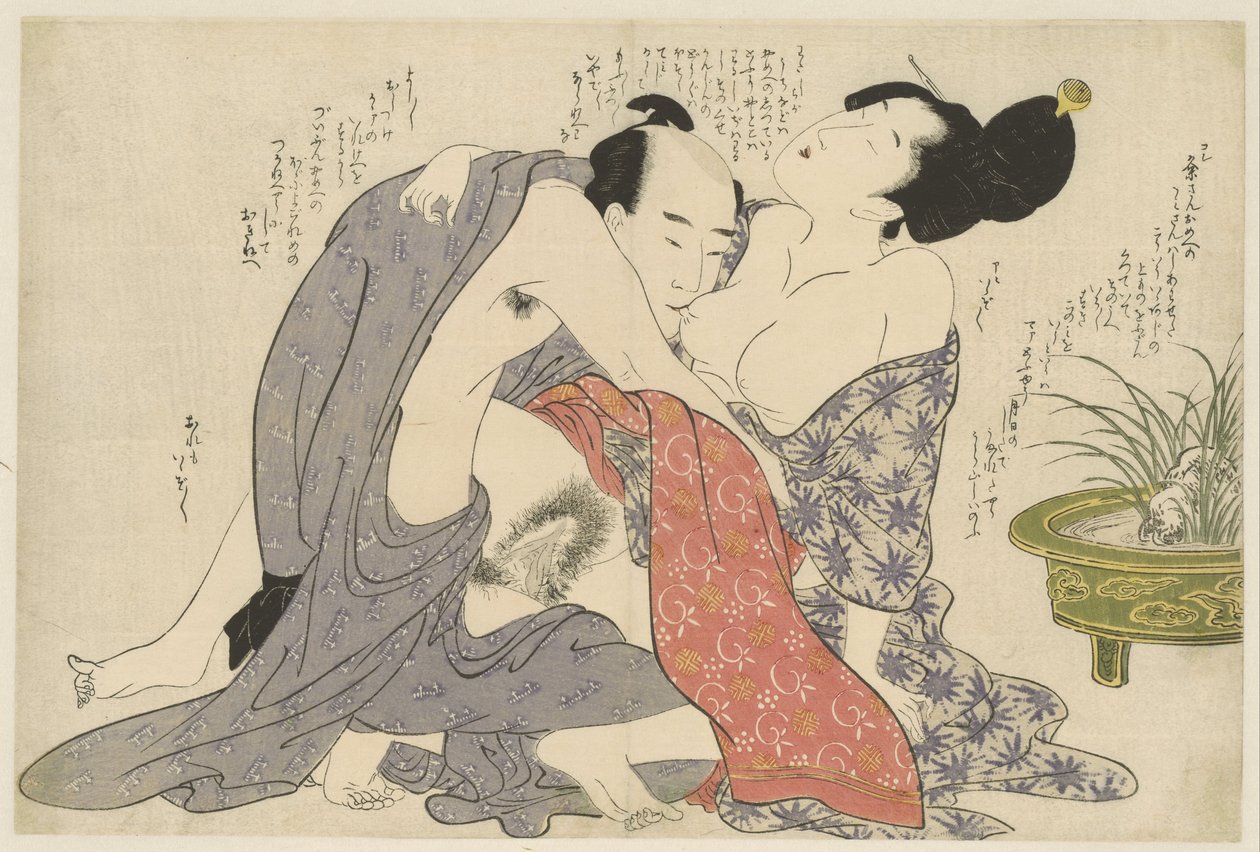 Hemmelig affære med en gift mann og en gift kvinne Negai no itoguchi (serietittel) av Kitagawa Utamaro