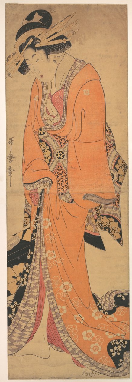 Geisha, trolig en sangerinne av Kitagawa Utamaro