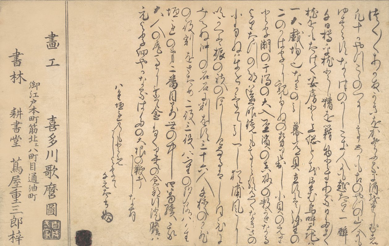 Siste side i Book of Shells, 1790. av Kitagawa Utamaro