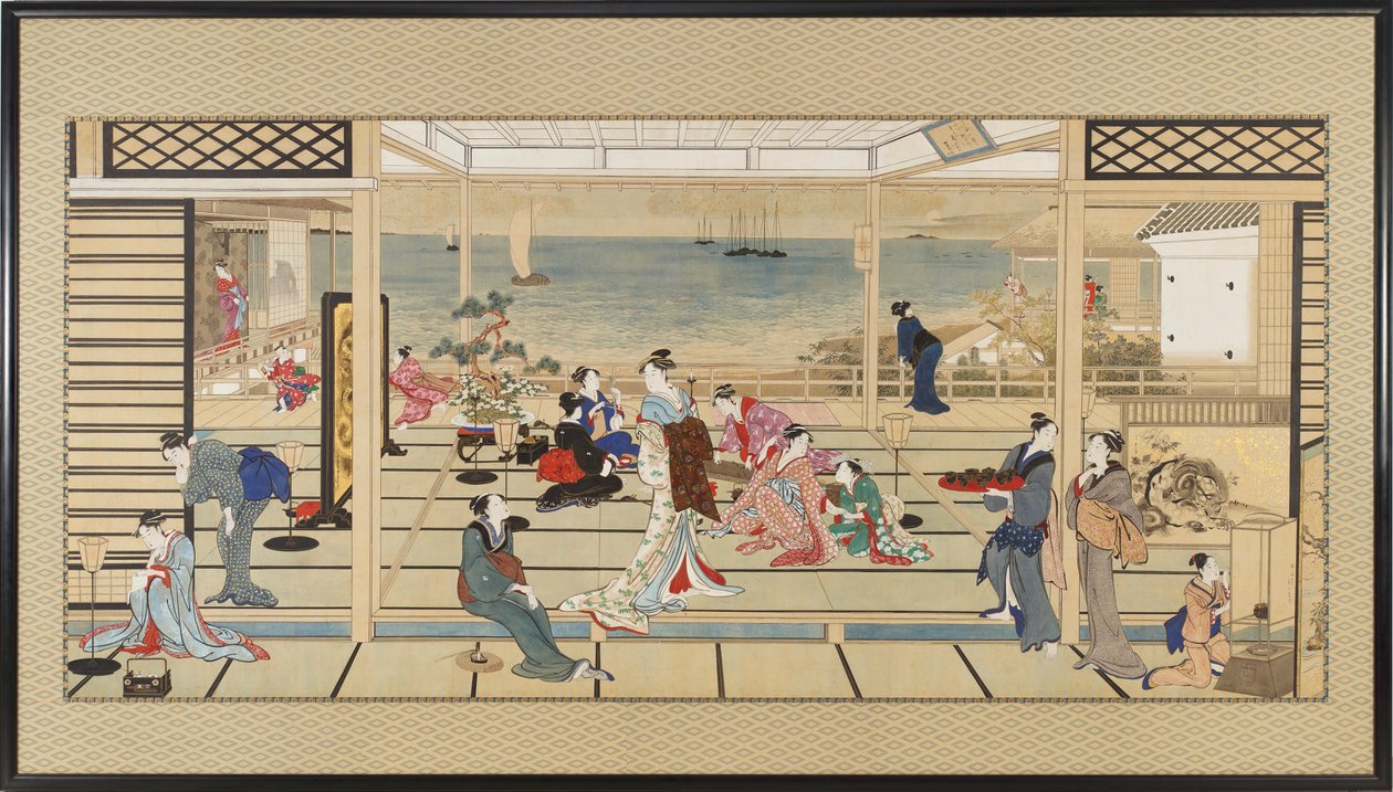 Moonlight Revelry ved Dozo Sagami, Edo-perioden, slutten av 1700- og begynnelsen av 1800-tallet. av Kitagawa Utamaro